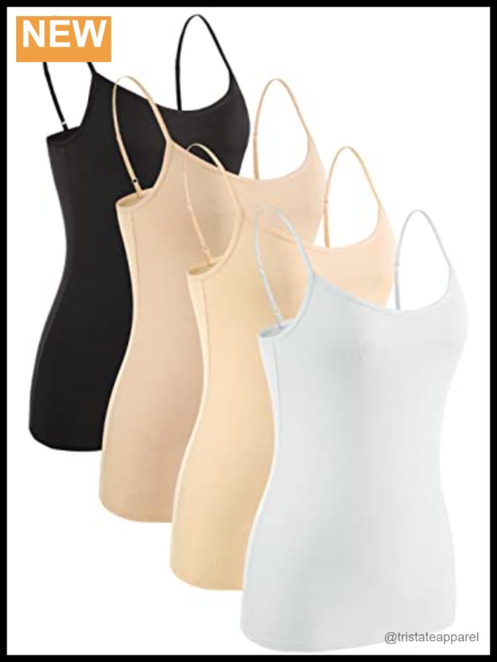 Women's Modal Spandex Camisole Adjustable Spaghetti Strap Basic Undershirt Tank